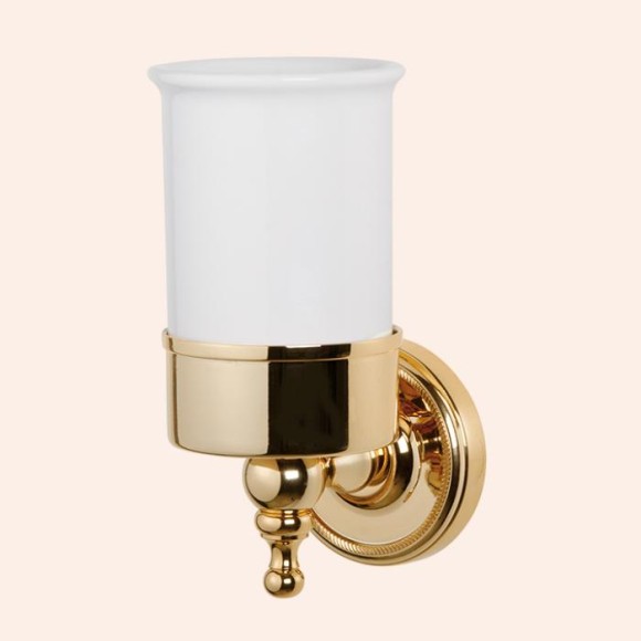 Tiffany World Подвесной cтакан, керамический (белый), Bristol, керамический (белый), цвет:золото TWBR109oro