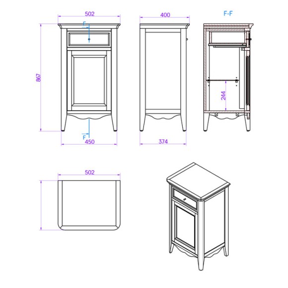 Tiffany World Тумба напольная, 50.2/45х40/37.4хh86.7см, 1 распашная дверка 1 выдвижной ящик, доводчики blum (петли слева-sx), Veronica, tortora VER2150S-T Tiffany World Тумба напольная, 50.2/45х40/37.4хh86.7см, 1 распашная дверка 1 выдвижной ящик, доводчики blum (петли слева-sx), Veronica, tortora VER2150S-T