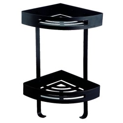 Azario Полка угловая двухэтажная, черная матовая, Altre арт. AZ-160-2B Azario Полка угловая двухэтажная, черная матовая, Altre арт. AZ-160-2B