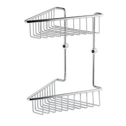 Remer Корзинка для душа двойная, угловая Universal RB277CR, цвет: хром