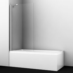 WasserKRAFT Стеклянная шторка на ванну berkel 48p01-80 fixed 140x80 цвет: хром