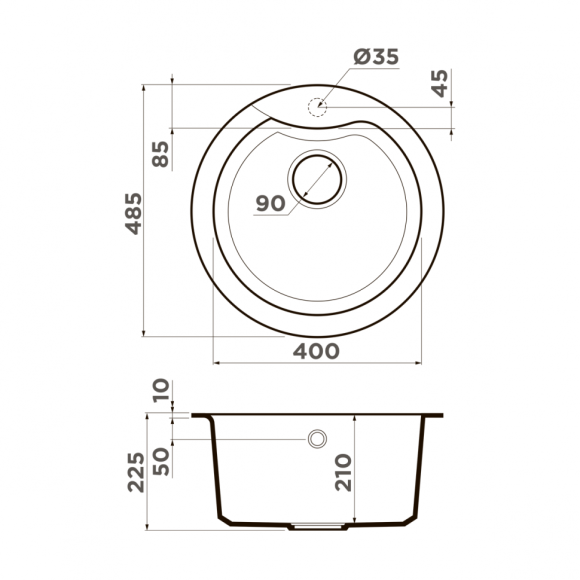 Omoikiri Кухонная мойка Yasugata 48R-PL, серый арт. 4993212