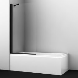 WasserKRAFT Стеклянная шторка на ванну berkel 48p01-80 black fixed 140x80 цвет: черный