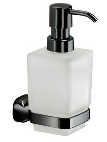 Gedy Настенный стеклянный дозатор с пластиковой помпой Stelvio, черный арт. ST80(14)