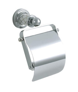 Boheme Держатель для туалетной бумаги с крышкой латунь, стекло, хром Murano арт. 10901-CR