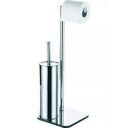 Azario Стойка напольная с бумагодержателем и Ершикиком, хром, Altre арт. AZ-421 Azario Стойка напольная с бумагодержателем и Ершикиком, хром, Altre арт. AZ-421