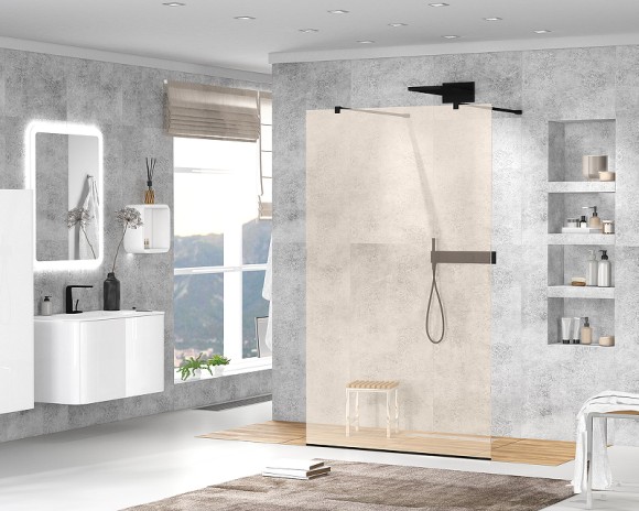 Cezares Душевая перегородка LIBERTA Черный матовый - LIBERTA-L-2-110-120-BR-NERO