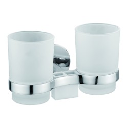 Держатель стакана двойной, матовое стекло, Haiba, хром арт. HB9008 Держатель стакана двойной, матовое стекло, Haiba, хром арт. HB9008