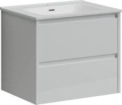 Sancos Тумба подвесная Libra 590х450х500, c двумя ящиками оснащенными доводчиками, белый глянец, арт. LB60W