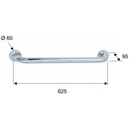 Remer Держатель для полотенца 625 мм Bagno RB430CR, цвет: хром Remer Держатель для полотенца 625 мм Bagno RB430CR, цвет: хром
