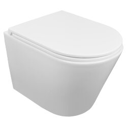 Azario Подвесной унитаз 515х355х365 безободковый, скрытое крепление, смыв "торнадо", в комплекте с сидением микролифт, Teramo - AZ-0053-UQ3