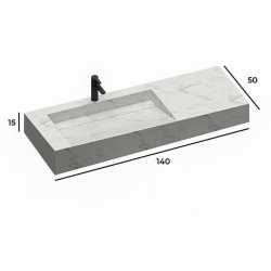 Artcer Подвесная раковина из керамогранита, цвет: белый, арт. 001153