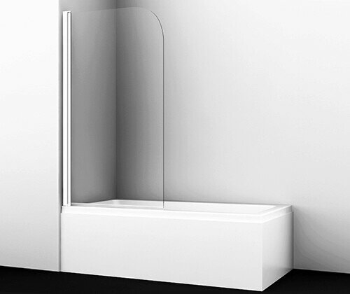 WasserKRAFT Стеклянная шторка на ванну leine 35p01-80white 140x80 цвет: белый