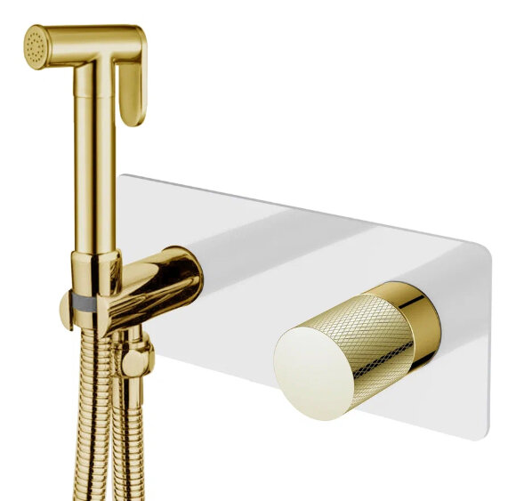 Boheme Смеситель гигиенический white touch gold Stick арт. 127-WG.2