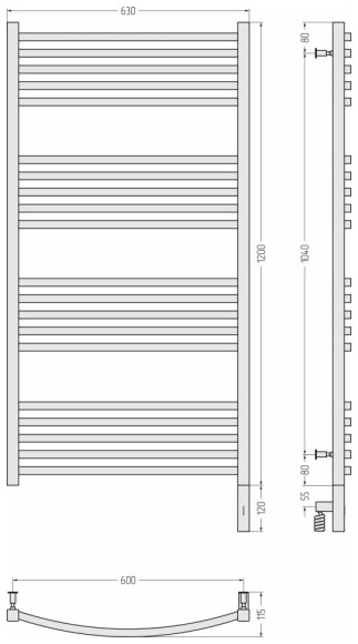 Электрический полотенцесушитель Аркус 3.0 1200х600 МЭМ правый (матовый белый) Сунержа арт. 30-5705-1260 Электрический полотенцесушитель Аркус 3.0 1200х600 МЭМ правый (матовый белый) Сунержа арт. 30-5705-1260