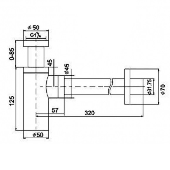 Boheme Сифон для раковины (клик-клак приобретается отдельно) арт. 608-2
