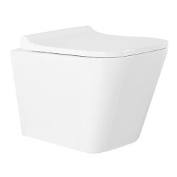 Azario Подвесной унитаз 490х340х350 безободковый, с сиденьем микролифт, Teramo - AZ-0052