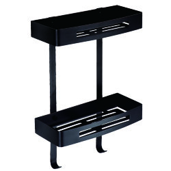 Azario Полка прямоугольная двухэтажная, черный матовый, Altre арт. AZ-170-2B Azario Полка прямоугольная двухэтажная, черный матовый, Altre арт. AZ-170-2B