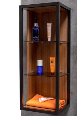 Boheme пенал низкий dark wood, полки стекло, Loft арт. 895-D