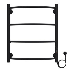 Azario Полотенцесушитель электрический 500/600 4 секции, диммер справа, черный, Verona арт. AZ04856B