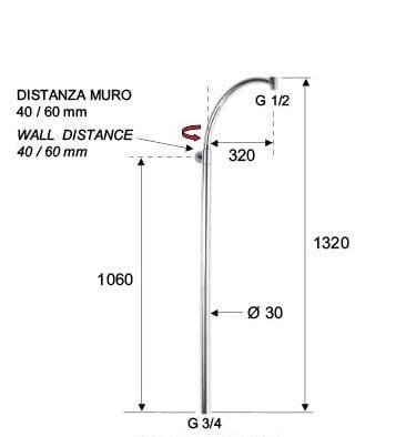 Remer Душевая стойка 329R, цвет: хром Remer Душевая стойка 329R, цвет: хром