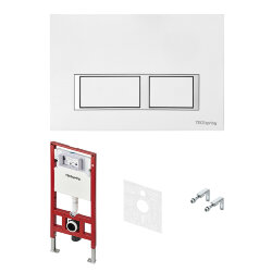 TECE Комплект 4 в 1 застенный модуль, клавиша смыва с прямоугольными кнопками, цвет: белый глянцевый spring арт. K955203 TECE Комплект 4 в 1 застенный модуль, клавиша смыва с прямоугольными кнопками, цвет: белый глянцевый spring арт. K955203