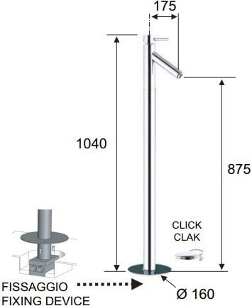 Remer Напольный смеситель для раковины Minimal Color NR18 хром Remer Напольный смеситель для раковины Minimal Color NR18 хром