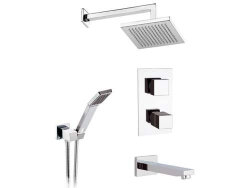 Remer Душевой комплект Qubika Thermo QT937S03, цвет хром