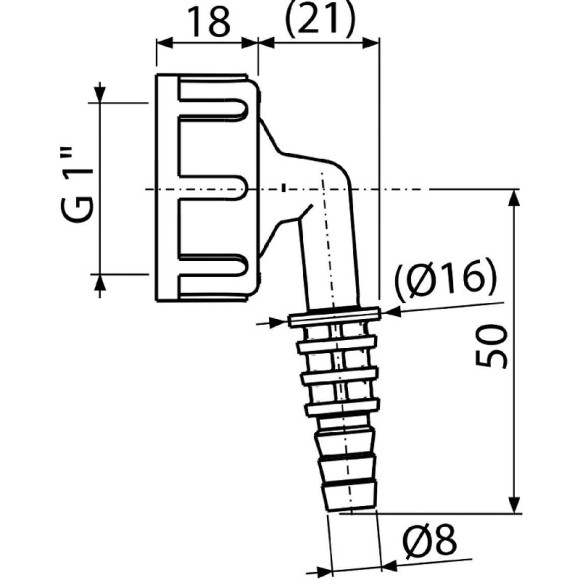Alcaplast Штуцер для сифона, белый арт. P0049-ND