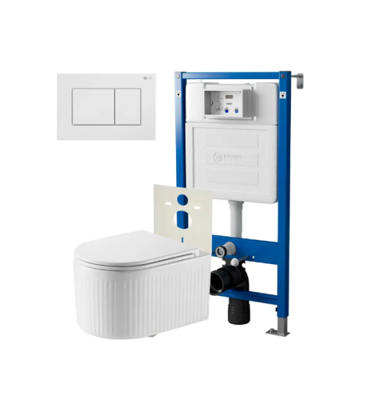Комплект инсталляция Элемент PN45122 + Клавиша Ника, белая, PN44081W + Унитаз Деметра PN41121 Point, арт. PN48565W