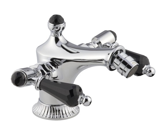 Emmevi смеситель для биде. черные кристаллы swarovski, The One, хром арт. 98004LCSWNE/CR