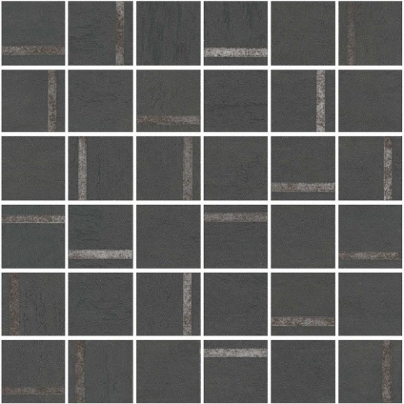 Вставка Гварди 30x30см, 2 мозаичный антрацит матовый обрезной Kerama Marazzi арт. SG640520\MM
