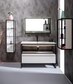 Boheme пенал низкий white, полки стекло, Loft арт. 895-W