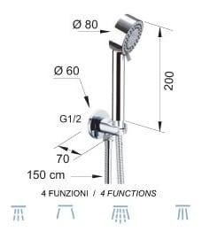 Remer Душевая лейка 337M319MO, цвет: хром