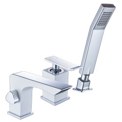 Смеситель для ванны встраиваемый, на 3 отверстия, с аксессуарами, Lemark Contest, хром/белый арт. LM5845CW Смеситель для ванны встраиваемый, на 3 отверстия, с аксессуарами, Lemark Contest, хром/белый арт. LM5845CW