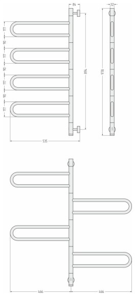 Электрический полотенцесушитель Парео 4.0-4С 978х535 (белый) Сунержа арт. 12-0823-0978