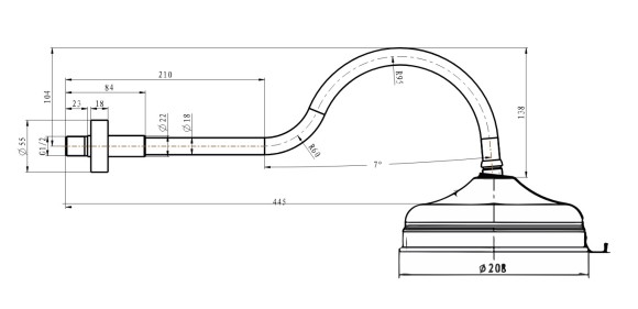 Boheme Встроенный верхний душ (20см) Imperiale арт. 414