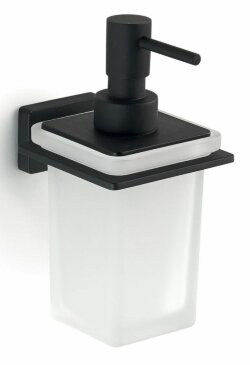 Gedy Настенный стеклянный дозатор c металлической помпой Atena, черный арт. 4481(14)