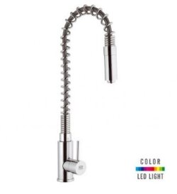 Remer Высокий смеситель для кухни с LED-подсветкой Minimal NR752 хром