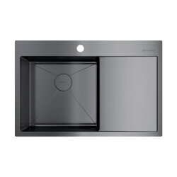 Omoikiri Кухонная мойка Akisame 78-GM-L, цвет: оружейная сталь, арт. 4973099 Omoikiri Кухонная мойка Akisame 78-GM-L, цвет: оружейная сталь, арт. 4973099