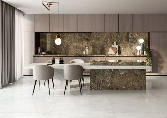 Керамогранит Bianco Michelangelo Lux 80x80 Charme deluxe, Italon под мрамор - 610015000508