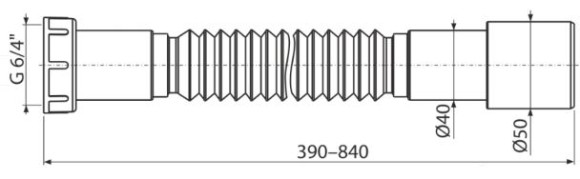 Alcaplast Гофра 6/4" 40/50 пластмасса A770, белый арт. A770
