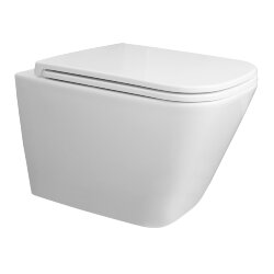 Azario Подвесной унитаз 340х490х350 безободковый, слив "торнадо", в комплекте с сидением микролифт, Vetro - AZ-0052-UQ3