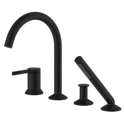 Azario Смеситель на борт ванны каскадный, на 4 отверстия, черный FLAME - AZ-VPC258320PA Azario Смеситель на борт ванны каскадный, на 4 отверстия, черный FLAME - AZ-VPC258320PA