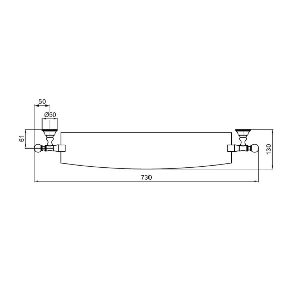 Webert полка стеклянная, Karenina, KA500701017 цвет: хром