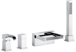 Emmevi комплект смесителя на борт ванны на 4 отверстия с каскадным изливом, Niagara, хром арт. 74120/CR Emmevi комплект смесителя на борт ванны на 4 отверстия с каскадным изливом, Niagara, хром арт. 74120/CR