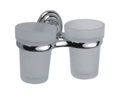 Держатель стакана двойной, матовое стекло, Haiba, хром арт. HB1508 Держатель стакана двойной, матовое стекло, Haiba, хром арт. HB1508