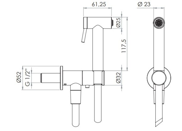 Remer Гигиенический душ SS338M332ON, цвет: нержавеющая сталь