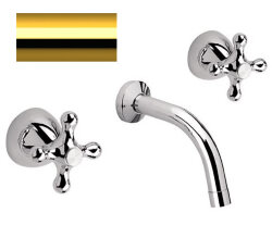 Remer Настенный смеситель для раковины (золото) Liberty 10LIDO