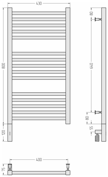 Электрический полотенцесушитель Модус 3.0 800х400 МЭМ левый (матовый белый) Сунержа арт. 30-5700-8040 Электрический полотенцесушитель Модус 3.0 800х400 МЭМ левый (матовый белый) Сунержа арт. 30-5700-8040